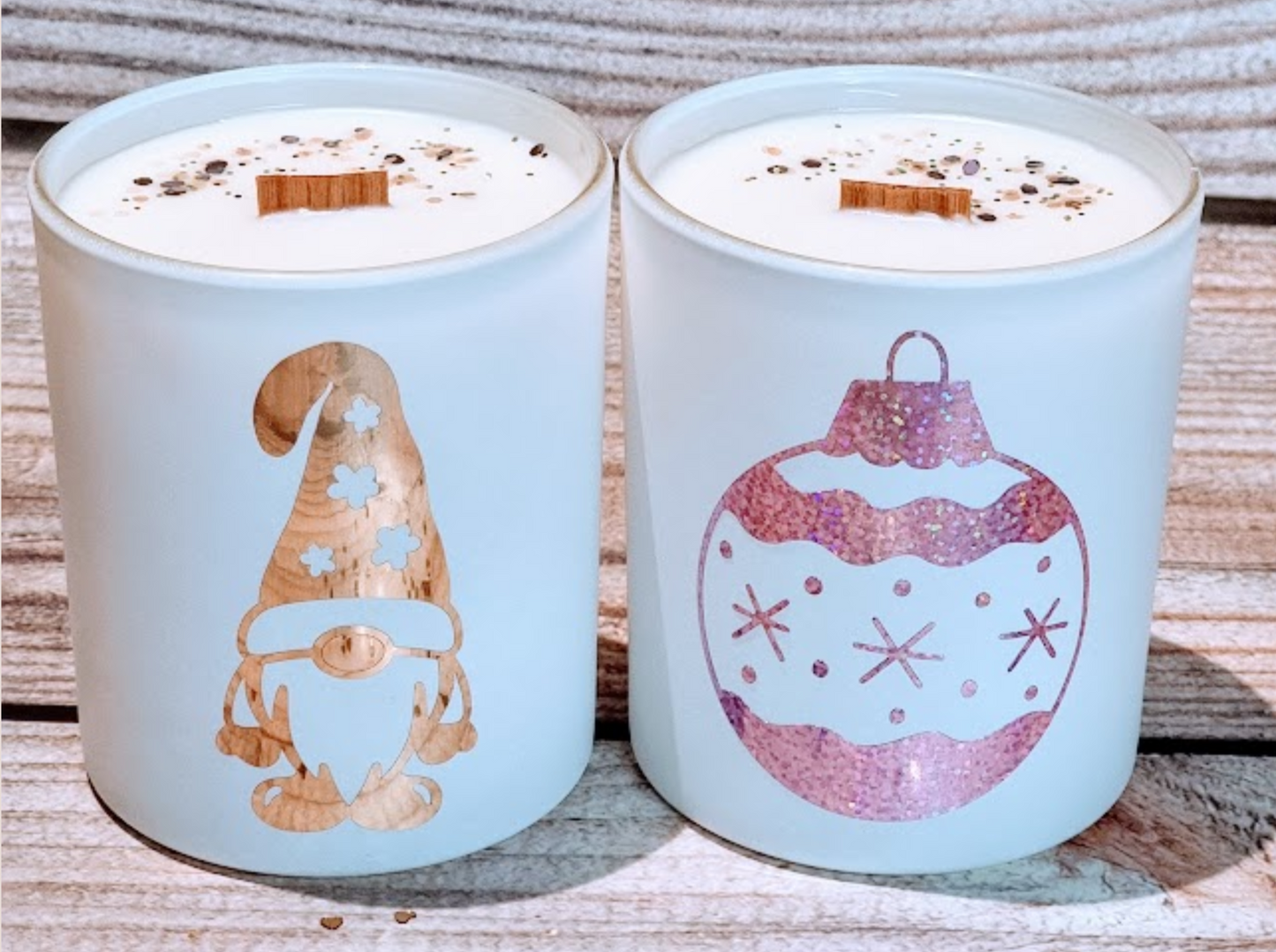 Custom Wood Wick Xmas Candles